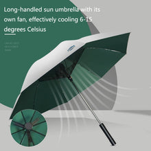 Load image into Gallery viewer, 9033 Sun and Rain Dual-purpose Umbrella Multi-function Fan Titanium Silver Glue Sunscreen and UV Protection Long Handle Umbrella, Pink, Black, Ink Green