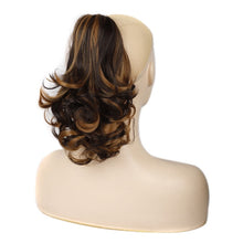 Load image into Gallery viewer, Women Curly Hair Short Ponytail Wig With Shark Clip, 4AH27A #, 12H24 #, 16H613 #, 22H24 #, 22M613 #, 86M613 #