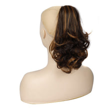 Load image into Gallery viewer, Women Curly Hair Short Ponytail Wig With Shark Clip, 4AH27A #, 12H24 #, 16H613 #, 22H24 #, 22M613 #, 86M613 #