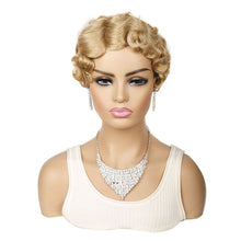 Load image into Gallery viewer, Ladies Short Hair Wig Retro Water Wave Curly Wig, 27 #, 51p #, 613 #, Red #