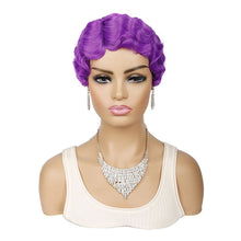 Load image into Gallery viewer, Ladies Short Hair Wig Retro Water Wave Curly Wig, 27 #, 51p #, 613 #, Red #