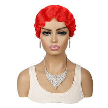 Load image into Gallery viewer, Ladies Short Hair Wig Retro Water Wave Curly Wig, 27 #, 51p #, 613 #, Red #