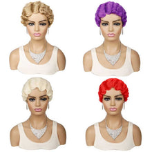 Load image into Gallery viewer, Ladies Short Hair Wig Retro Water Wave Curly Wig, 27 #, 51p #, 613 #, Red #