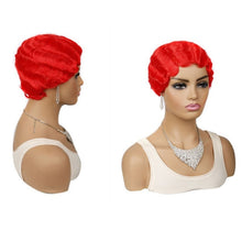 Load image into Gallery viewer, Ladies Short Hair Wig Retro Water Wave Curly Wig, 27 #, 51p #, 613 #, Red #
