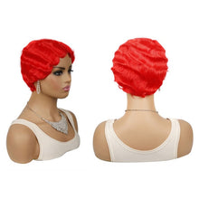Load image into Gallery viewer, Ladies Short Hair Wig Retro Water Wave Curly Wig, 27 #, 51p #, 613 #, Red #