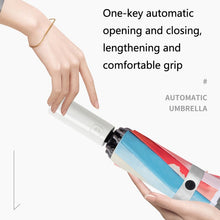 Load image into Gallery viewer, 3021 Automatic Rain And Sun Dual-Purpose Umbrella Sun-Proof And Anti-Rebound Folding Umbrella, Light Orange, Light Pink, Light Blue, Illusion Green, Illusion Purple, Illusion Blue, Illusion Pink