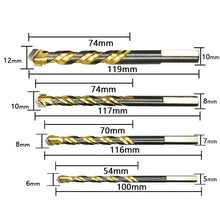 Load image into Gallery viewer, 6mm Titanium-Plated King Drill Porcelain Brick Glass Brick Drill Punched Twist Triangle Drill, 6mm, 8mm, 10mm, 12mm, 6mm+8mm+10mm+12mm, 6mm+6mm+8mm+10mm+12mm