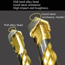 Load image into Gallery viewer, 6mm Titanium-Plated King Drill Porcelain Brick Glass Brick Drill Punched Twist Triangle Drill, 6mm, 8mm, 10mm, 12mm, 6mm+8mm+10mm+12mm, 6mm+6mm+8mm+10mm+12mm