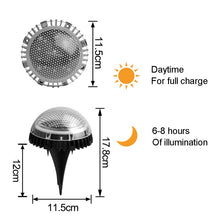 Load image into Gallery viewer, 8 LEDs Solar Circular Underground Light Outdoor Waterproof Lawn Stair Light, Light Color:, Warm White Light, White Light, Gradient RGB Light