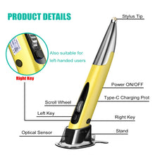 Load image into Gallery viewer, PR-A18 2.4G Charge Mouse Pen Handwritten Glow Wireless Mouse Pen, Yellow, Red, Purple, Green, Blue, Silver Gray