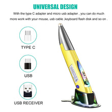 Load image into Gallery viewer, PR-A18 2.4G Charge Mouse Pen Handwritten Glow Wireless Mouse Pen, Yellow, Red, Purple, Green, Blue, Silver Gray