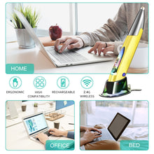 Load image into Gallery viewer, PR-A18 2.4G Charge Mouse Pen Handwritten Glow Wireless Mouse Pen, Yellow, Red, Purple, Green, Blue, Silver Gray