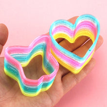 Load image into Gallery viewer, 10 PCS Glitter Transparent Rainbow Circle Polygon Spring Rainbow Circle,Ramdom Style Delivery