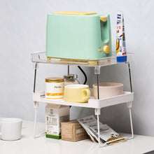 Load image into Gallery viewer, Kitchen Desktop Wardrobe Foldable Cabinet Storage Rack, White, Transparent