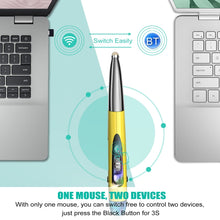 Load image into Gallery viewer, PR-A19 2.4GHz Wireless Charging Bluetooth Mouse Pen Type Shining Quiet Mouse, Yellow, Red, Purple, Green, Blue, Silver Gray