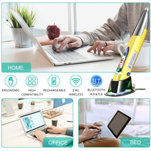 Load image into Gallery viewer, PR-A19 2.4GHz Wireless Charging Bluetooth Mouse Pen Type Shining Quiet Mouse, Yellow, Red, Purple, Green, Blue, Silver Gray