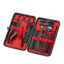Load image into Gallery viewer, 25 PCS / Set Nail Clippers Home Pedicure And Nail Care Tools, Black Red