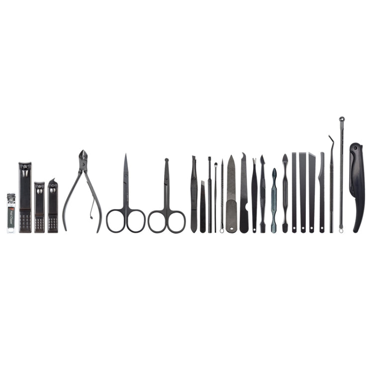 25 PCS / Set Nail Clippers Home Pedicure And Nail Care Tools, Black Red