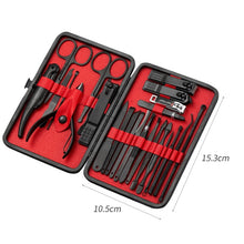 Load image into Gallery viewer, 25 PCS / Set Nail Clippers Home Pedicure And Nail Care Tools, Black Red