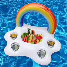Load image into Gallery viewer, Rainbow Cloud Inflatable Cup Holder Cola Beer Drink Inflatable Water Ice Bar, Size: