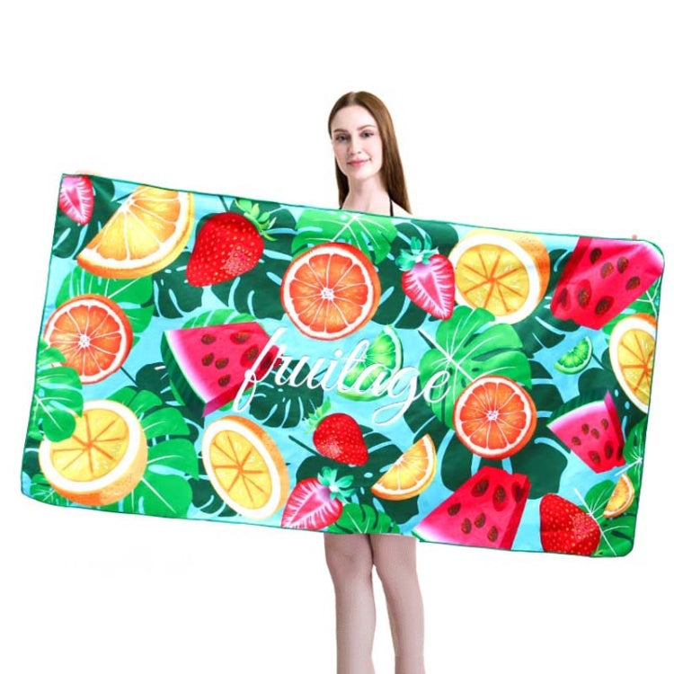 Sports Fitness Swimming Bath Towel Printed Double-Sided Velvet Absorbent Quick-Drying Beach Towel, Size:, 155x80cm (Soft Sky), 155x80cm (Soft Vientiane), 155x80cm (Soft Comet), 155x80cm (Soft Flamingo), 155x80cm (Soft Lightning)                        ...