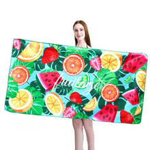 Load image into Gallery viewer, Sports Fitness Swimming Bath Towel Printed Double-Sided Velvet Absorbent Quick-Drying Beach Towel, Size:, 155x80cm (Soft Sky), 155x80cm (Soft Vientiane), 155x80cm (Soft Comet), 155x80cm (Soft Flamingo), 155x80cm (Soft Lightning)                        ...