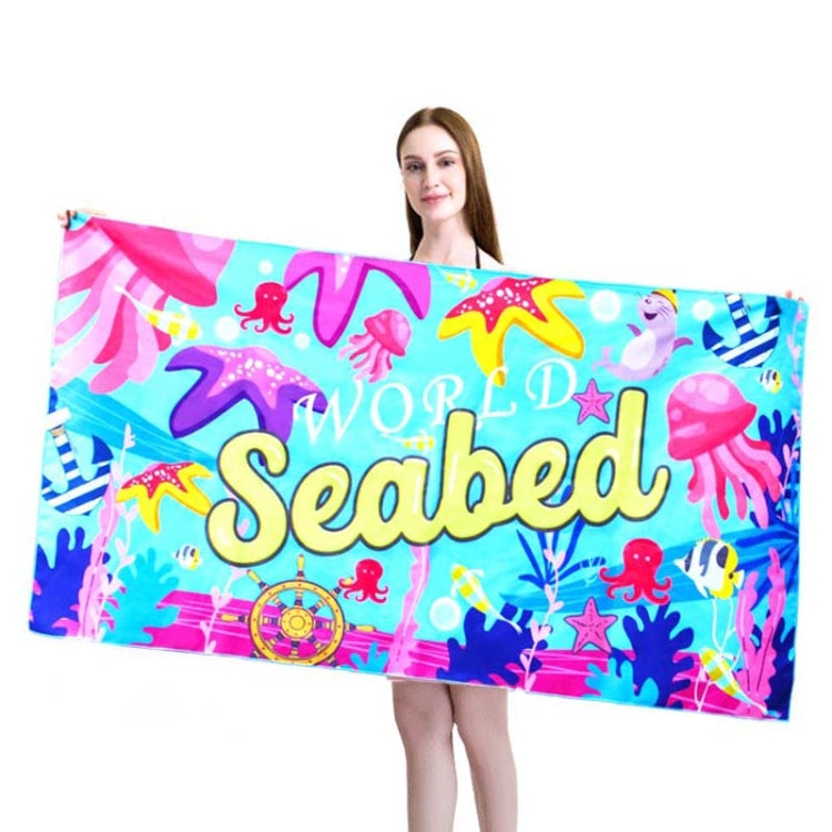 Sports Fitness Swimming Bath Towel Printed Double-Sided Velvet Absorbent Quick-Drying Beach Towel, Size:, 155x80cm (Soft Sky), 155x80cm (Soft Vientiane), 155x80cm (Soft Comet), 155x80cm (Soft Flamingo), 155x80cm (Soft Lightning)                        ...
