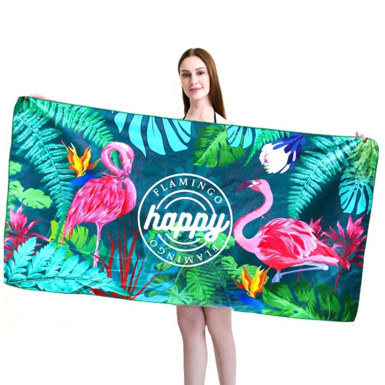 Sports Fitness Swimming Bath Towel Printed Double-Sided Velvet Absorbent Quick-Drying Beach Towel, Size:, 155x80cm (Soft Sky), 155x80cm (Soft Vientiane), 155x80cm (Soft Comet), 155x80cm (Soft Flamingo), 155x80cm (Soft Lightning)                        ...