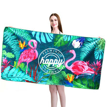 Load image into Gallery viewer, Sports Fitness Swimming Bath Towel Printed Double-Sided Velvet Absorbent Quick-Drying Beach Towel, Size:, 155x80cm (Soft Sky), 155x80cm (Soft Vientiane), 155x80cm (Soft Comet), 155x80cm (Soft Flamingo), 155x80cm (Soft Lightning)                        ...