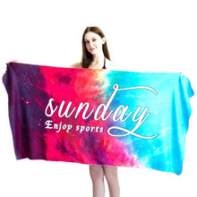 Load image into Gallery viewer, Sports Fitness Swimming Bath Towel Printed Double-Sided Velvet Absorbent Quick-Drying Beach Towel, Size:, 155x80cm (Soft Sky), 155x80cm (Soft Vientiane), 155x80cm (Soft Comet), 155x80cm (Soft Flamingo), 155x80cm (Soft Lightning)                        ...