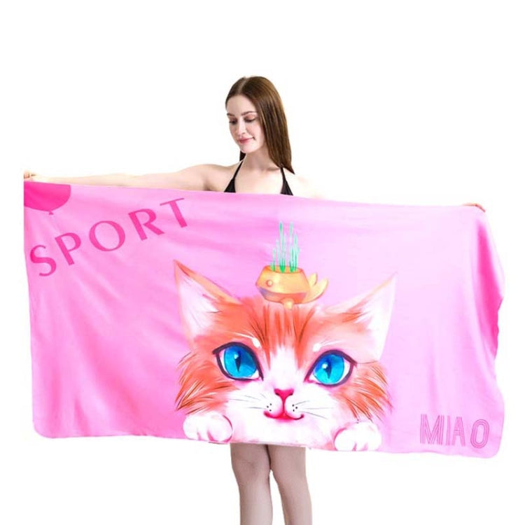 Sports Fitness Swimming Bath Towel Printed Double-Sided Velvet Absorbent Quick-Drying Beach Towel, Size:, 155x80cm (Soft Sky), 155x80cm (Soft Vientiane), 155x80cm (Soft Comet), 155x80cm (Soft Flamingo), 155x80cm (Soft Lightning)                        ...