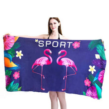 Load image into Gallery viewer, Sports Fitness Swimming Bath Towel Printed Double-Sided Velvet Absorbent Quick-Drying Beach Towel, Size:, 155x80cm (Soft Sky), 155x80cm (Soft Vientiane), 155x80cm (Soft Comet), 155x80cm (Soft Flamingo), 155x80cm (Soft Lightning)                        ...