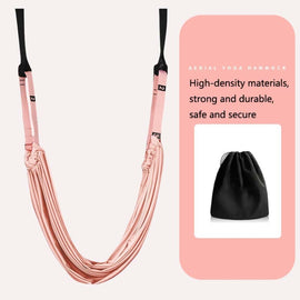 2 in 1 Home Yoga Hammock Indoor Stretching Sling Stretch Widening Yoga Strap + Door Buckle Storage Bag Set