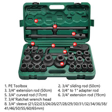 Load image into Gallery viewer, 26 PCS / Set Hexagonal Heavy-Duty Socket Auto Repair Socket Wrench, 26 In 1 Wrench
