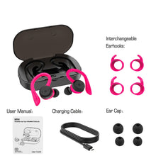 Load image into Gallery viewer, BE1032 Ear-mounted Waterproof Sports TWS Wireless Bluetooth Earphone, Black, Fluorescent Green, Rose Red