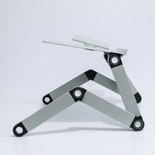 Load image into Gallery viewer, T8 Aluminum Alloy Folding &amp; Lifting Laptop Desk Office Desk Heightening Bracket, with Mouse Board (Black), with Mouse Board (Silver), with Fan &amp; Mouse Board (Black), with Fan &amp; Mouse Board (Silver)