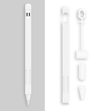 Load image into Gallery viewer, 2 Sets 4 In 1 Stylus Silicone Protective Cover + Anti-Lost Rope Set For Apple Pencil 1, Jade White, Ink Black, Mint Green, Fresh Pink, Red, Midnight Blue, Business Gray