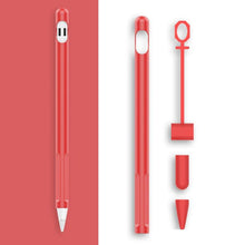 Load image into Gallery viewer, 2 Sets 4 In 1 Stylus Silicone Protective Cover + Anti-Lost Rope Set For Apple Pencil 1, Jade White, Ink Black, Mint Green, Fresh Pink, Red, Midnight Blue, Business Gray