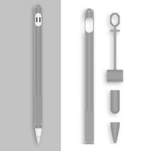 Load image into Gallery viewer, 2 Sets 4 In 1 Stylus Silicone Protective Cover + Anti-Lost Rope Set For Apple Pencil 1, Jade White, Ink Black, Mint Green, Fresh Pink, Red, Midnight Blue, Business Gray