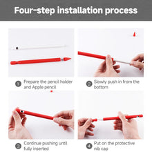 Load image into Gallery viewer, 2 Sets 4 In 1 Stylus Silicone Protective Cover + Anti-Lost Rope Set For Apple Pencil 1, Jade White, Ink Black, Mint Green, Fresh Pink, Red, Midnight Blue, Business Gray