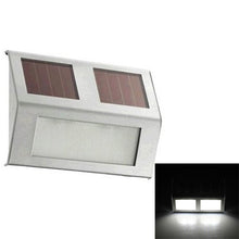 Load image into Gallery viewer, 2 LEDs Solar Powered Light Sensor Control IP44 Waterproof LED Wall Lamp Outdoor Patio Yard Pathway Garden Stairs Step Night Security Lighting, White Light, Warm Light