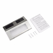 Load image into Gallery viewer, 2 LEDs Solar Powered Light Sensor Control IP44 Waterproof LED Wall Lamp Outdoor Patio Yard Pathway Garden Stairs Step Night Security Lighting, White Light, Warm Light