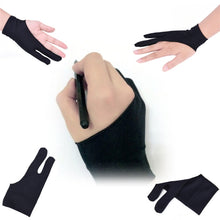 Load image into Gallery viewer, 2 Finger Anti-fouling Drawing Glove for Graphics Drawing Tablet, Both for Right and Left Hand, For  men, For  women
