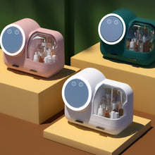 Load image into Gallery viewer, Mirror Desktop Makeup And Dustproof Drawer Storage Box With LED Light, Green LED Model, Pink LED Model, White LED Model, Green LED + Fan Model, Pink LED + Fan Model, White LED + Fan Model