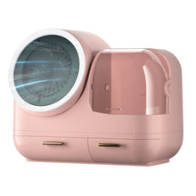 Load image into Gallery viewer, Mirror Desktop Makeup And Dustproof Drawer Storage Box With LED Light, Green LED Model, Pink LED Model, White LED Model, Green LED + Fan Model, Pink LED + Fan Model, White LED + Fan Model