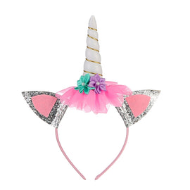 Cartoon Headband Children Birthday Festival Party Hair Accessories, White 1, Silver 1, Colorful 1, Rose Red 1, Blue 1
