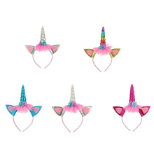 Load image into Gallery viewer, Cartoon Headband Children Birthday Festival Party Hair Accessories, White 1, Silver 1, Colorful 1, Rose Red 1, Blue 1
