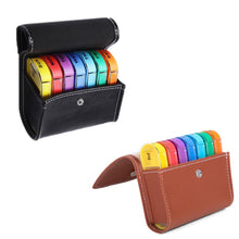 Load image into Gallery viewer, Notebook-Style 28-Compartment Portable Pill Box&amp;Leather Bag, Black, Brown