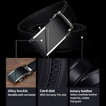 Load image into Gallery viewer, COWATHER CZ025 Men Fashion Business Two-Layer Cowhide Automatic Buckle Belt,Length：