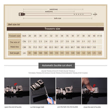 Load image into Gallery viewer, COWATHER CZ025 Men Fashion Business Two-Layer Cowhide Automatic Buckle Belt,Length：